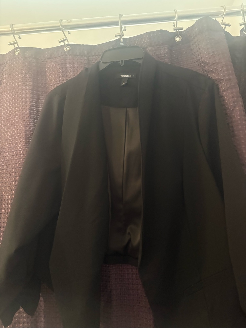 torrid Black Open-Front Blazer with Shawl Collar